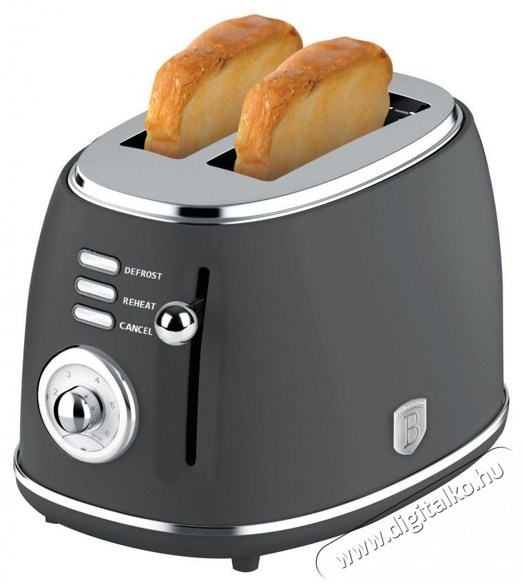 Berlinger Haus BH/9643 matt antracit 2 szeletes keny&eacute;rpir&iacute;t&oacute; Konyhai term&eacute;kek - Konyhai kisg&eacute;p (s&uuml;t&eacute;s / főz&eacute;s / hűt&eacute;s / &eacute;telk&eacute;sz&iacute;t&eacute;s) - Keny&eacute;rpir&iacute;t&oacute; - 500032