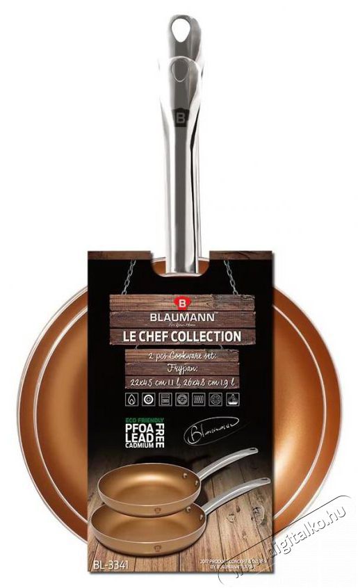 Berlinger Haus Blauman BL-3341 Le Chef Line 2 r&eacute;szes serpenyő szett Konyhai term&eacute;kek - Ed&eacute;ny - Serpenyő - 500059