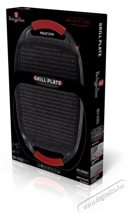 Berlinger Haus BH/6182 Metallic Line Burgundy Edition 47 cm grill s&uuml;tőlap Konyhai term&eacute;kek - Konyhai kisg&eacute;p (s&uuml;t&eacute;s / főz&eacute;s / hűt&eacute;s / &eacute;telk&eacute;sz&iacute;t&eacute;s) - Melegszendvics / gofri s&uuml;tő - 501138