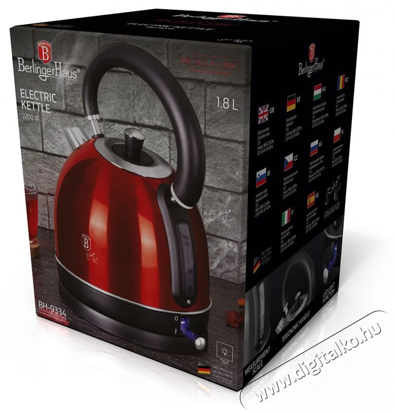 Berlinger Haus BH/9334 1,8 L-es burgundi v&iacute;zforral&oacute; Konyhai term&eacute;kek - V&iacute;zforral&oacute; / teafőző - 502187