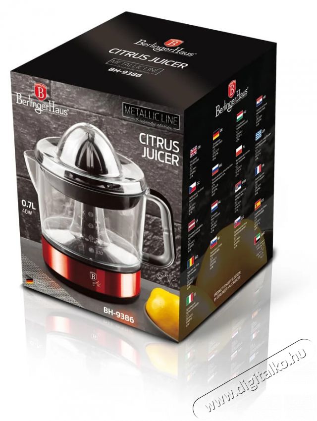 Berlinger Haus BH/9386 700 ml burgundi citruspr&eacute;s Konyhai term&eacute;kek - Konyhai kisg&eacute;p (elők&eacute;sz&iacute;t&eacute;s / feldolgoz&aacute;s) - Citrus / gy&uuml;m&ouml;lcs facsar&oacute; - 501877