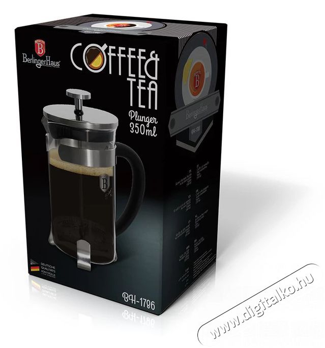 Berlinger Haus tea/k&aacute;v&eacute;főző French Press 350 ml BH-1786 Konyhai term&eacute;kek - K&aacute;v&eacute;főző / k&aacute;v&eacute;&ouml;rlő / kieg&eacute;sz&iacute;tő - Filteres k&aacute;v&eacute;főző - 515210