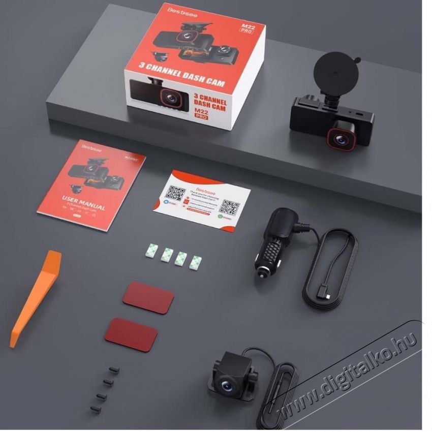 BestSee M22 Pro aut&oacute; műszerfali kamera F&eacute;nyk&eacute;pezőg&eacute;p / kamera - Aut&oacute;s fed&eacute;lzeti kamera - 534879