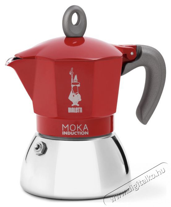 Bialetti Moka 6944 Induction 4 szem&eacute;lyes indukci&oacute;s kotyog&oacute;s k&aacute;v&eacute;főző - piros Konyhai term&eacute;kek - K&aacute;v&eacute;főző / k&aacute;v&eacute;&ouml;rlő / kieg&eacute;sz&iacute;tő - Kotyog&oacute; k&aacute;v&eacute;főző - 368772