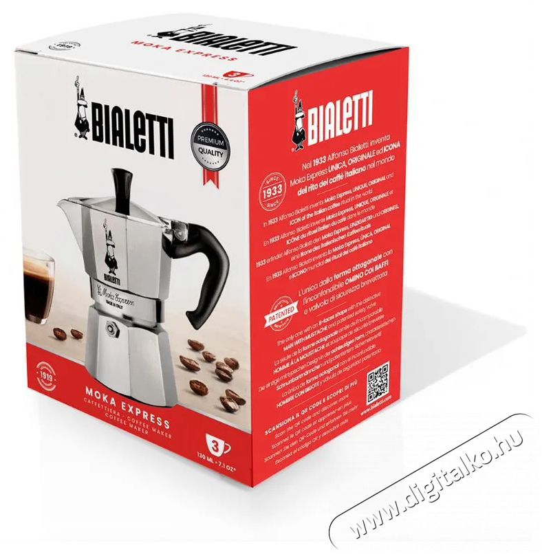 Bialetti Moka Express 4 adagos kotyog&oacute; Konyhai term&eacute;kek - K&aacute;v&eacute;főző / k&aacute;v&eacute;&ouml;rlő / kieg&eacute;sz&iacute;tő - Kotyog&oacute; k&aacute;v&eacute;főző - 502050