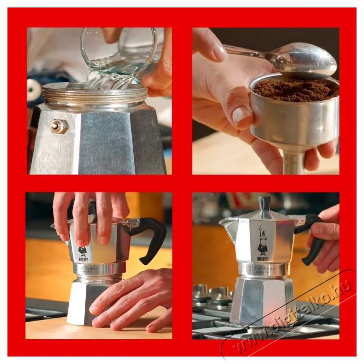 Bialetti Moka Express 4 adagos kotyog&oacute; Konyhai term&eacute;kek - K&aacute;v&eacute;főző / k&aacute;v&eacute;&ouml;rlő / kieg&eacute;sz&iacute;tő - Kotyog&oacute; k&aacute;v&eacute;főző - 502050