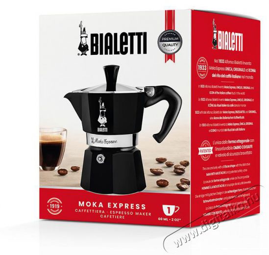 Bialetti Moka Color hatszem&eacute;lyes, fekete Konyhai term&eacute;kek - K&aacute;v&eacute;főző / k&aacute;v&eacute;&ouml;rlő / kieg&eacute;sz&iacute;tő - Kotyog&oacute; k&aacute;v&eacute;főző - 524352