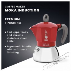 Bialetti Moka 6946 Induction Indukci&oacute;s 6 szem&eacute;lyes kotyog&oacute;s k&aacute;v&eacute;főző - piros Konyhai term&eacute;kek - K&aacute;v&eacute;főző / k&aacute;v&eacute;&ouml;rlő / kieg&eacute;sz&iacute;tő - Kotyog&oacute; k&aacute;v&eacute;főző - 524350