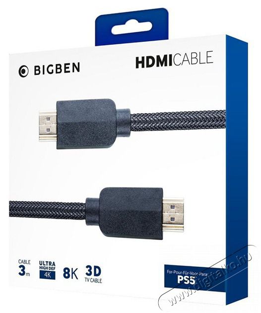 BigBen 3m HDMI PS5 k&aacute;bel Iroda &eacute;s sz&aacute;m&iacute;t&aacute;stechnika - J&aacute;t&eacute;k konzol - Kieg&eacute;sz&iacute;tő - 461628