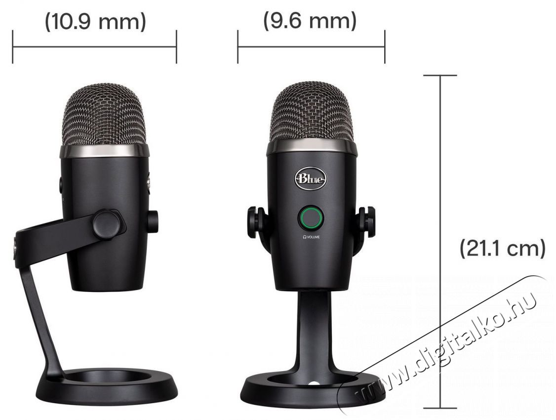 BLUE MICROPHONES Blue Yeti Nano USB, Black Fot&oacute;-Vide&oacute; kieg&eacute;sz&iacute;tők - Mikrofon - &Eacute;nek &eacute;s hangszer mikrofon - 524371