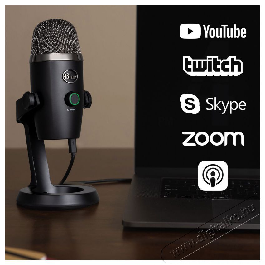 BLUE MICROPHONES Blue Yeti Nano USB, Black Fot&oacute;-Vide&oacute; kieg&eacute;sz&iacute;tők - Mikrofon - &Eacute;nek &eacute;s hangszer mikrofon - 524371