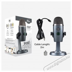 BLUE MICROPHONES Blue Yeti Nano USB, Shadow Grey Fot&oacute;-Vide&oacute; kieg&eacute;sz&iacute;tők - Mikrofon - &Eacute;nek &eacute;s hangszer mikrofon - 524372