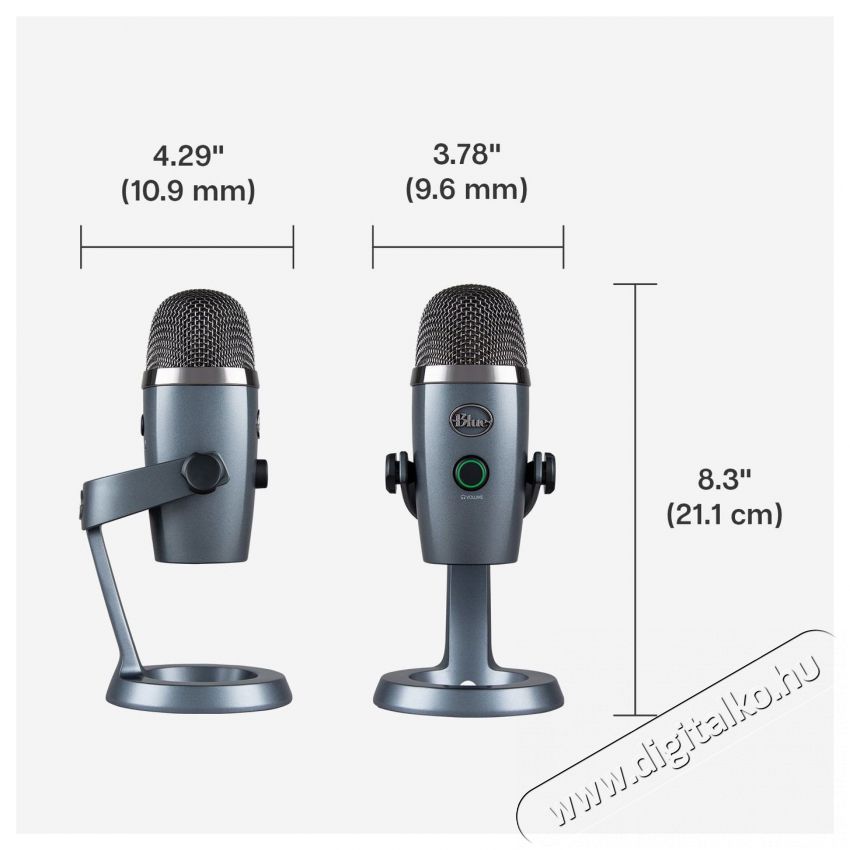BLUE MICROPHONES Blue Yeti Nano USB, Shadow Grey Fot&oacute;-Vide&oacute; kieg&eacute;sz&iacute;tők - Mikrofon - &Eacute;nek &eacute;s hangszer mikrofon - 524372