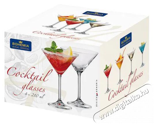 BOHEMIA Royal Crystal 4 darabos kokt&eacute;lpoh&aacute;rk&eacute;szlet 210 ml Konyhai term&eacute;kek - Egy&eacute;b / Konyhai kieg&eacute;sz&iacute;tő - 504714