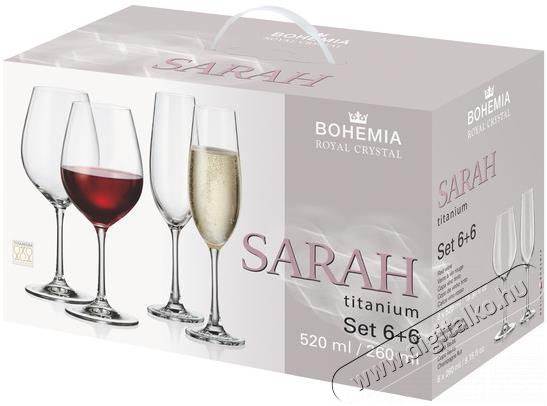Bohemia Royal Crystal  SARAH Boros- &eacute;s pezsgőspoh&aacute;r k&eacute;szlet, 12 db Konyhai term&eacute;kek - Konyhai eszk&ouml;z - K&eacute;szlet / szett - 524406