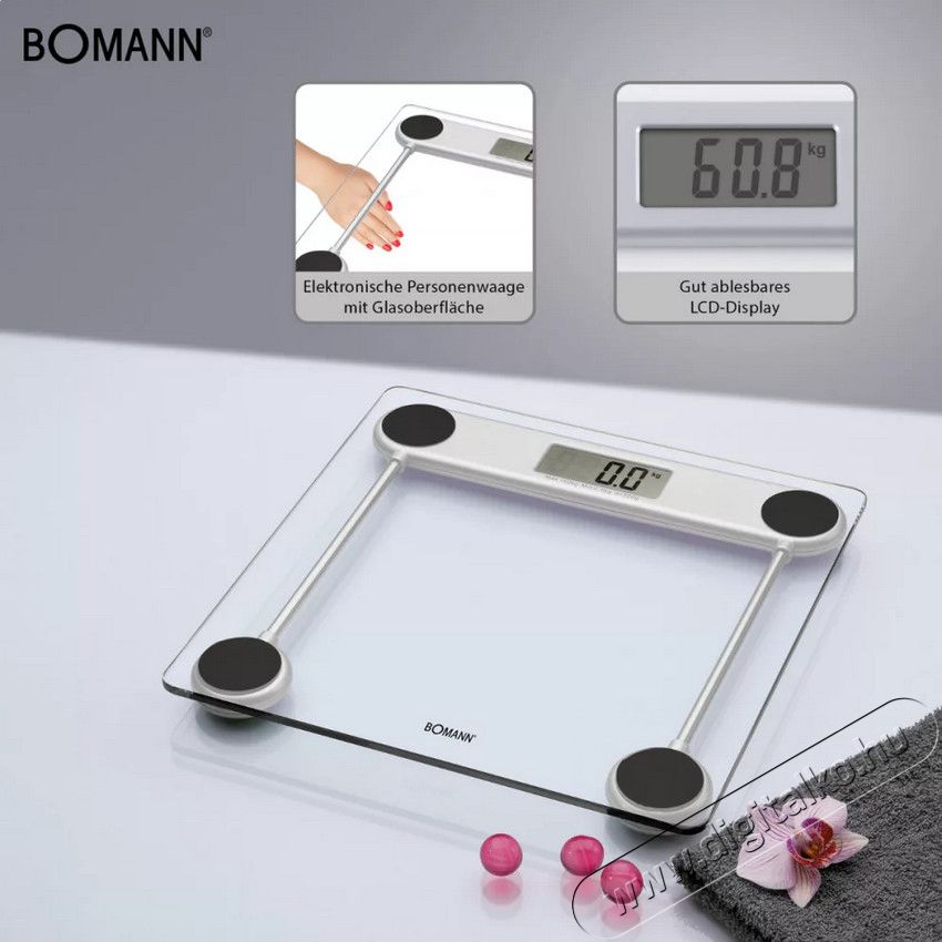 Bomann PW 1417 CB Digit&aacute;lis szem&eacute;lym&eacute;rleg Sz&eacute;ps&eacute;g&aacute;pol&aacute;s / Eg&eacute;szs&eacute;g - M&eacute;rleg - Szem&eacute;ly m&eacute;rleg - 369991
