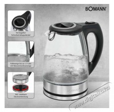 Bomann &Uuml;veg v&iacute;zforral&oacute; WKS 6032 G CB fekete/rozsdamentes ac&eacute;l Konyhai term&eacute;kek - V&iacute;zforral&oacute; / teafőző - 493185
