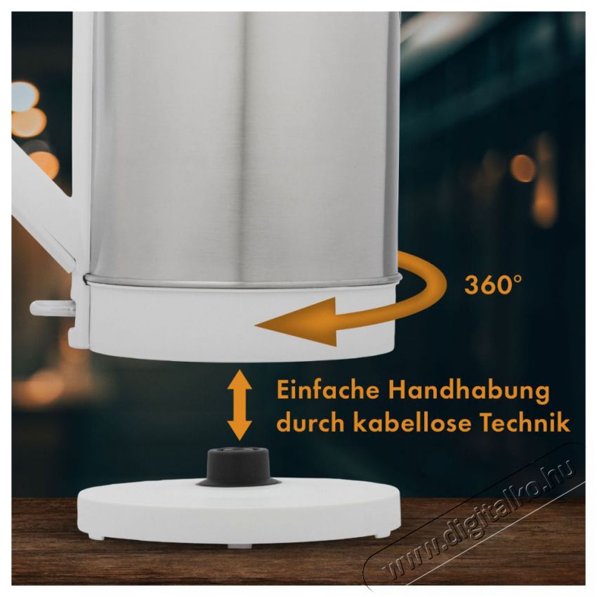 Bomann v&iacute;zforral&oacute; WKS 3002 CB rozsdamentes ac&eacute;l/feh&eacute;r Konyhai term&eacute;kek - V&iacute;zforral&oacute; / teafőző - 493187