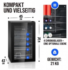 Bomann KSG 7287 fekete italhűtő Konyhai term&eacute;kek - Hűtő, fagyaszt&oacute; (szabadon&aacute;ll&oacute;) - Mini hűtő / minib&aacute;r - 503883