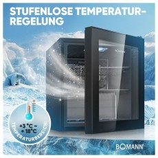 Bomann KSG 7291 fekete italhűtő Konyhai term&eacute;kek - Hűtő, fagyaszt&oacute; (szabadon&aacute;ll&oacute;) - Mini hűtő / minib&aacute;r - 503881