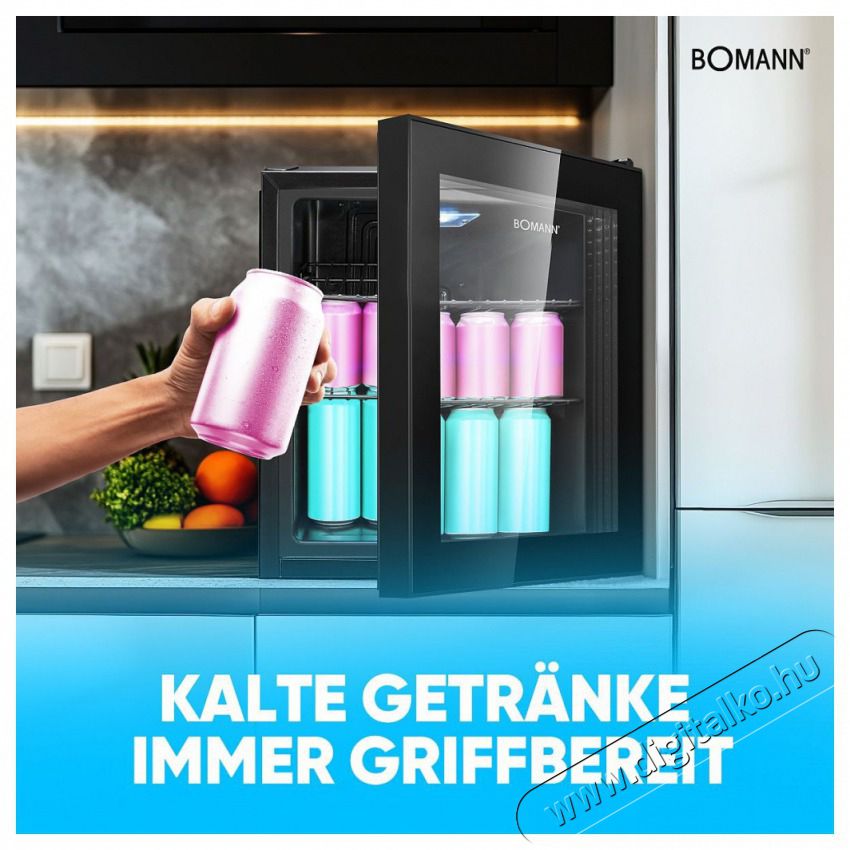 Bomann KSG 7291 fekete italhűtő Konyhai term&eacute;kek - Hűtő, fagyaszt&oacute; (szabadon&aacute;ll&oacute;) - Mini hűtő / minib&aacute;r - 503881