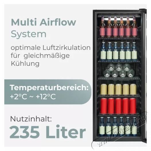 Bomann KSG 7292 fekete italhűtő Konyhai term&eacute;kek - Hűtő, fagyaszt&oacute; (szabadon&aacute;ll&oacute;) - Egyajt&oacute;s hűtő - 531652