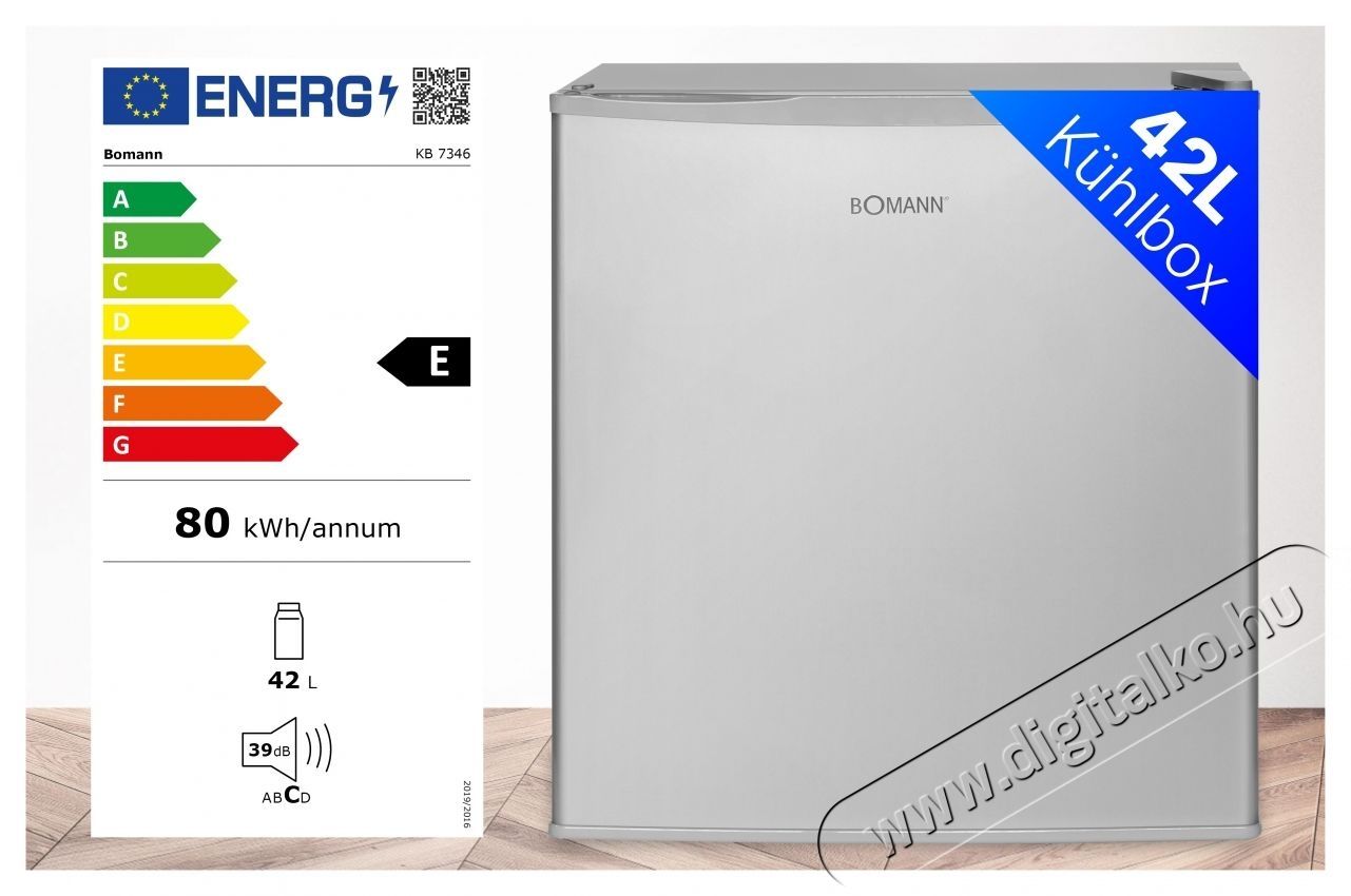 Bomann KB 7346 feh&eacute;r egyajt&oacute;s hűtő Konyhai term&eacute;kek - Hűtő, fagyaszt&oacute; (szabadon&aacute;ll&oacute;) - Mini hűtő / minib&aacute;r - 531647