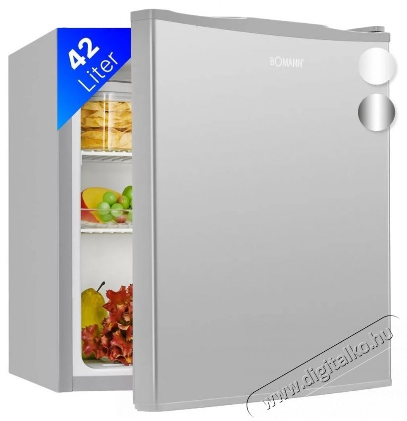 Bomann KB 7346 inox egyajt&oacute;s hűtő Konyhai term&eacute;kek - Hűtő, fagyaszt&oacute; (szabadon&aacute;ll&oacute;) - Mini hűtő / minib&aacute;r - 531611