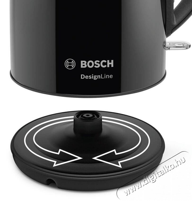 Bosch TWK3P423 DesignLine v&iacute;zforral&oacute; - f&eacute;nyes fekete Konyhai term&eacute;kek - V&iacute;zforral&oacute; / teafőző - 359655