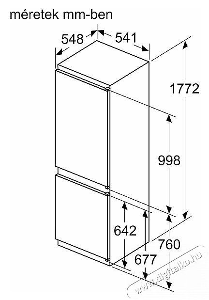 Bosch KIV865SE0 Konyhai term&eacute;kek - Hűtő, fagyaszt&oacute; (be&eacute;p&iacute;thető) - Alulfagyaszt&oacute;s kombin&aacute;lt hűtő - 492711