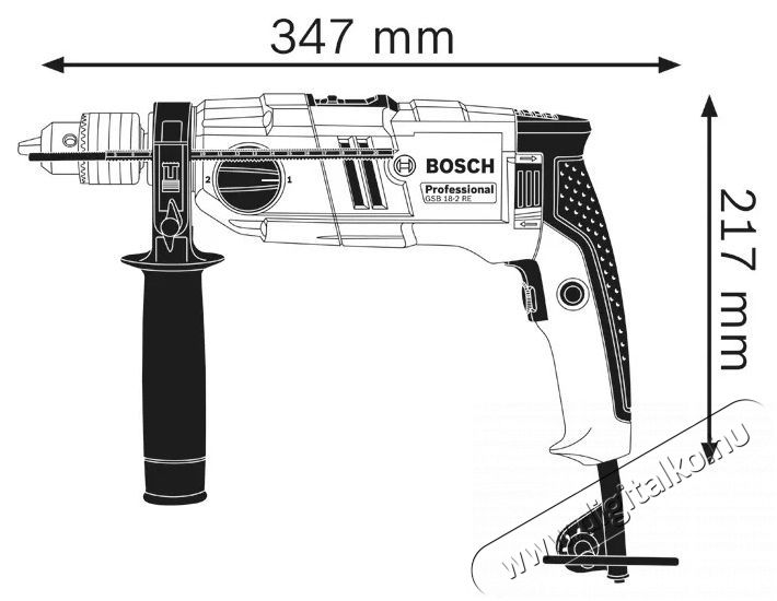 Bosch GSB 18-2 RE Professional &uuml;tvef&uacute;r&oacute;g&eacute;p 2 sebess&eacute;ges 800W (06011A2190) H&aacute;ztart&aacute;s / Otthon / K&uuml;lt&eacute;r - Szersz&aacute;m - F&uacute;r&oacute; / f&uacute;r&oacute;kalap&aacute;cs - 500648