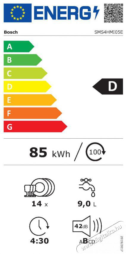 Bosch SMS4HMI05E MOSOGAT&Oacute;G&Eacute;P 14 TER&Iacute;T&Eacute;K Konyhai term&eacute;kek - Mosogat&oacute;g&eacute;p - Norm&aacute;l (60cm) be&eacute;p&iacute;thető mosogat&oacute;g&eacute;p - 502844