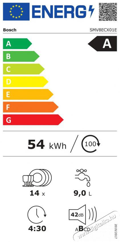 Bosch SMV8ECX01E Konyhai term&eacute;kek - Mosogat&oacute;g&eacute;p - Norm&aacute;l (60cm) be&eacute;p&iacute;thető mosogat&oacute;g&eacute;p - 504341