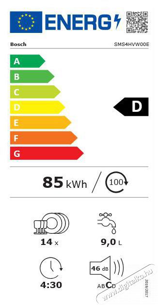 Bosch SMS4HVW00E Konyhai term&eacute;kek - Mosogat&oacute;g&eacute;p - Norm&aacute;l (60cm) szabadon&aacute;ll&oacute; mosogat&oacute;g&eacute;p - 490992