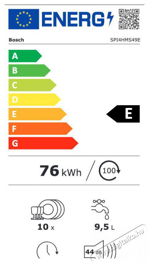 Bosch SPI4HMS49E be&eacute;p&iacute;thető mosogat&oacute;g&eacute;p, 45 cm, kezelőpaneles, 10 ter&iacute;t&eacute;k, HomeConnect, VarioDrawer, Expressz program, VarioSpeed, 44 dB Konyhai term&eacute;kek - Mosogat&oacute;g&eacute;p - Keskeny (45cm-ig) be&eacute;p&iacute;thető mosogat&oacute;g&eacute;p - 492726