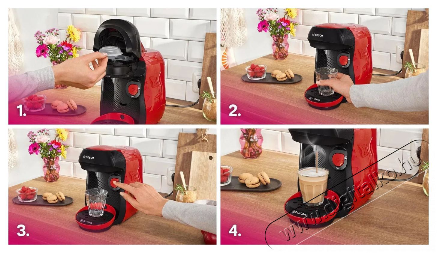 Bosch TAS103E TASSIMO HAPPY friendly Konyhai term&eacute;kek - K&aacute;v&eacute;főző / k&aacute;v&eacute;&ouml;rlő / kieg&eacute;sz&iacute;tő - Kapszul&aacute;s / podos k&aacute;v&eacute;főző - 512634