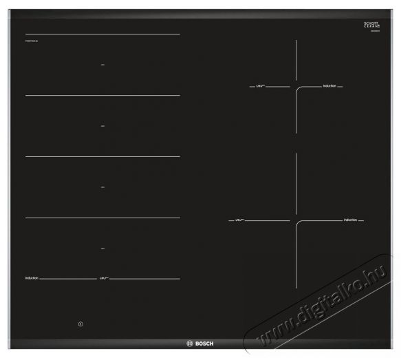 Bosch PXE675DC1E Konyhai term&eacute;kek - S&uuml;tő-főzőlap, tűzhely (be&eacute;p&iacute;thető) - Indukci&oacute;s főzőlap (be&eacute;p&iacute;thető) - 515242