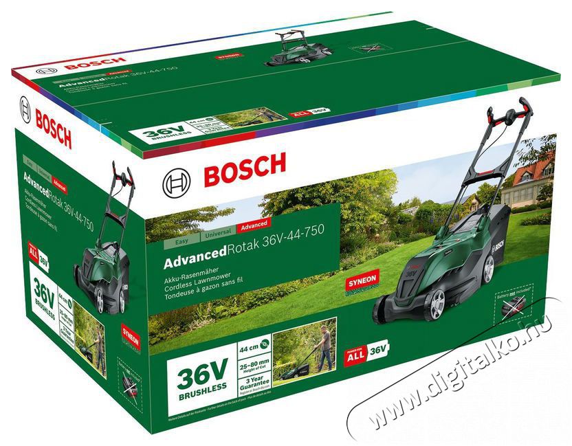 Bosch AdvancedRotak 36V-44-750 (1x6,0 Ah) 0.600.8B9. G03 H&aacute;ztart&aacute;s / Otthon / K&uuml;lt&eacute;r - K&uuml;lt&eacute;r / kerti term&eacute;k / grill - Fűny&iacute;r&oacute; / gyeplaz&iacute;t&oacute; - 518539