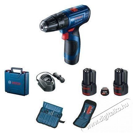 Bosch GSB 120-LI 2x2Ah + 23 db-os bit &eacute;s f&uacute;r&oacute;sz&aacute;r k&eacute;szlet H&aacute;ztart&aacute;s / Otthon / K&uuml;lt&eacute;r - Szersz&aacute;m - Csavarh&uacute;z&oacute; / kulcs / f&uacute;r&oacute; / szersz&aacute;m k&eacute;szlet - 518556