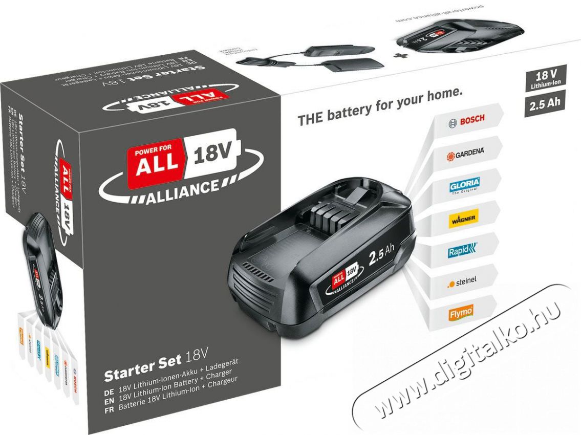 Bosch 1600A02625 Starter Set PBA 18V 2,5 Ah + AL 18V-20 W Akkuk &eacute;s t&ouml;ltők - Li-ion akkumul&aacute;tor &eacute;s t&ouml;ltő (gy&aacute;ri) - Szettben - 518524