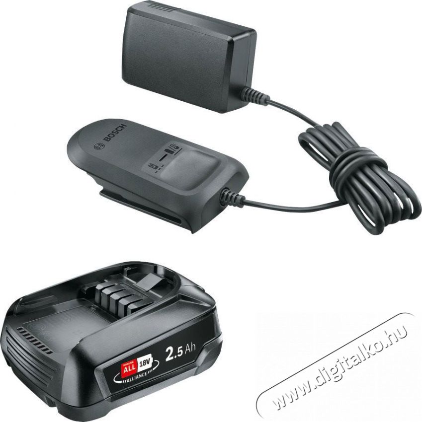 Bosch 1600A02625 Starter Set PBA 18V 2,5 Ah + AL 18V-20 W Akkuk &eacute;s t&ouml;ltők - Li-ion akkumul&aacute;tor &eacute;s t&ouml;ltő (gy&aacute;ri) - Szettben - 518524