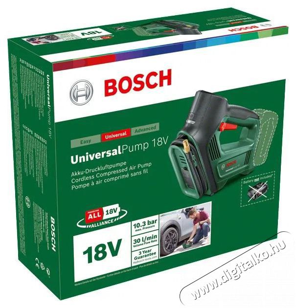 Bosch UniversalPump 18V 0.603.947.100, akku n&eacute;lk&uuml;l H&aacute;ztart&aacute;s / Otthon / K&uuml;lt&eacute;r - Szersz&aacute;m - Kompresszor - 518597