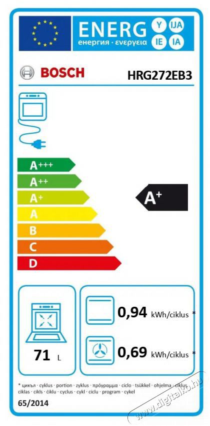 Bosch HRG272EB3 Serie 4 S&uuml;tő (be&eacute;p&iacute;thető) Konyhai term&eacute;kek - S&uuml;tő-főzőlap, tűzhely (be&eacute;p&iacute;thető) - S&uuml;tő (be&eacute;p&iacute;thető) - 527054