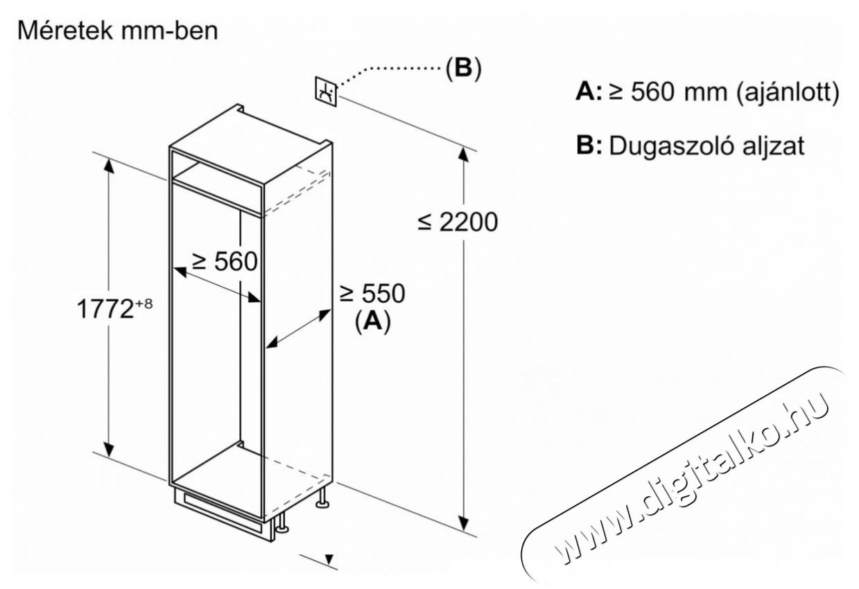 Bosch KIN86VFE0 Be&eacute;p&iacute;thető alulfagyaszt&oacute;s kombin&aacute;lt hűtő Konyhai term&eacute;kek - Hűtő, fagyaszt&oacute; (be&eacute;p&iacute;thető) - Alulfagyaszt&oacute;s kombin&aacute;lt hűtő - 527050