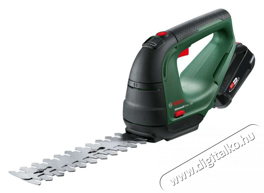 Bosch AdvancedShear 18 V, 1x 2,0 Ah s&ouml;v&eacute;ny / k&eacute;zi fű &eacute;s lomb v&aacute;g&oacute; H&aacute;ztart&aacute;s / Otthon / K&uuml;lt&eacute;r - K&uuml;lt&eacute;r / kerti term&eacute;k / grill - S&ouml;v&eacute;ny / k&eacute;zi fű &eacute;s lomb v&aacute;g&oacute; - 523103