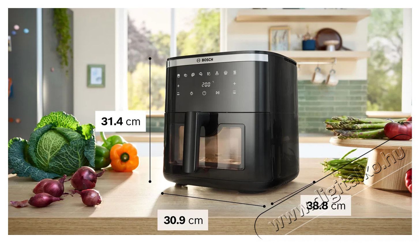 Bosch Serie 6 MAFS2671B Airfryer Konyhai term&eacute;kek - Konyhai kisg&eacute;p (s&uuml;t&eacute;s / főz&eacute;s / hűt&eacute;s / &eacute;telk&eacute;sz&iacute;t&eacute;s) - L&eacute;gkever&eacute;ses főzőg&eacute;p / elektromos kukta / multifunkci&oacute;s s&uuml;tő - 530835