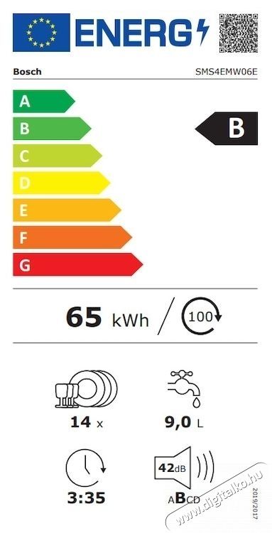 Bosch SMS4EMW06E mosogat&oacute;g&eacute;p, 14 szett, 6 program Konyhai term&eacute;kek - Mosogat&oacute;g&eacute;p - Norm&aacute;l (60cm) szabadon&aacute;ll&oacute; mosogat&oacute;g&eacute;p - 533067