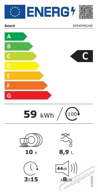 Bosch SPI4EMS24E, Be&eacute;p&iacute;thető mosogat&oacute;g&eacute;p 10 k&eacute;szlet, 6 program Konyhai term&eacute;kek - Mosogat&oacute;g&eacute;p - Keskeny (45cm-ig) be&eacute;p&iacute;thető mosogat&oacute;g&eacute;p - 533069