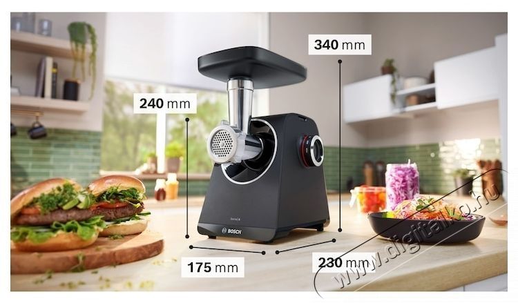 Bosch MFWS440B h&uacute;sdar&aacute;l&oacute;, 1900 W, 2,5 kg/perc, 2 v&aacute;g&aacute;ssal ell&aacute;tott k&eacute;s, kolb&aacute;szhoz/t&ouml;lt&ouml;tt z&ouml;lds&eacute;gekhez &eacute;s kebb&eacute;hez val&oacute; tartoz&eacute;k, fekete Konyhai term&eacute;kek - Konyhai kisg&eacute;p (elők&eacute;sz&iacute;t&eacute;s / feldolgoz&aacute;s) - H&uacute;sdar&aacute;l&oacute; - 533055