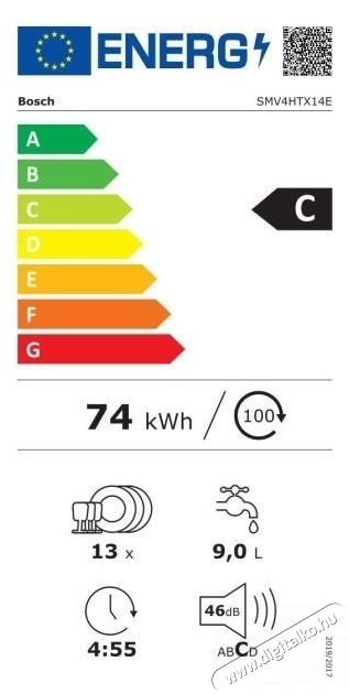 Bosch SMV4HTX14E be&eacute;p&iacute;thető mosogat&oacute;g&eacute;p Konyhai term&eacute;kek - Mosogat&oacute;g&eacute;p - Norm&aacute;l (60cm) be&eacute;p&iacute;thető mosogat&oacute;g&eacute;p - 534932
